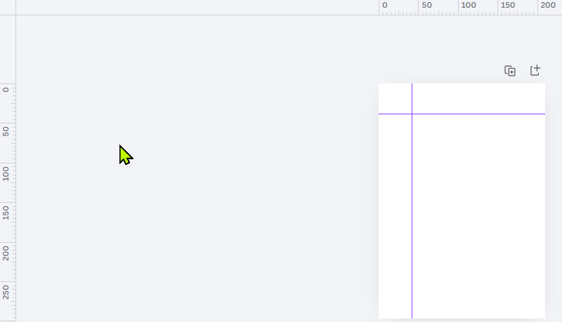 Canvaで定規からガイドをドラッグしている画面