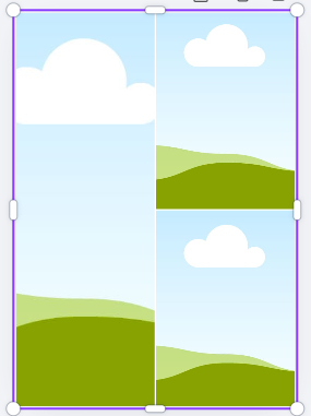 Canvaの白紙にグリッドを配置した画面