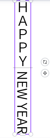 Canvaで半角英字の縦書き表示が崩れている画面