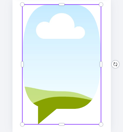 Canvaでフレームサイズを拡大している画面