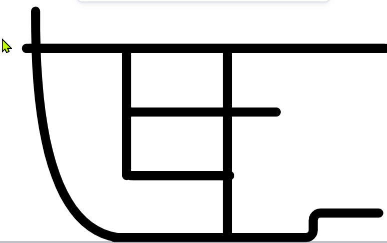 Canvaでカーブラインを作成した画面