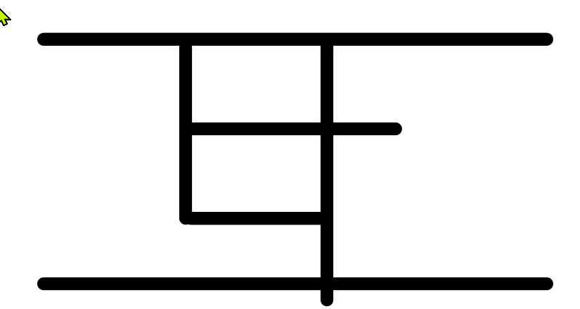 Canvaで複数の線を組み合わせて地図風デザインを作っている画面