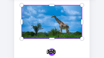 Canvaで画像下の回転ハンドルを表示している画面