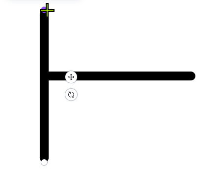 Canvaで線を90度回転させて縦線にしている画面