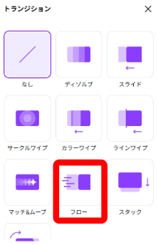 Canvaで切り替えの追加ボタンを表示している画面