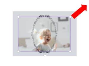 Canvaでフレーム内の画像を編集する画面