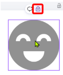 Canvaで図形のロックを解除する画面