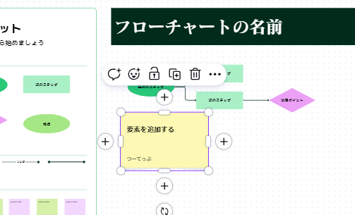 Canvaのレイヤーから目的のオブジェクトを選択した画面