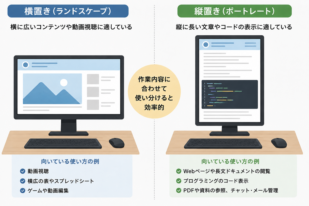 モニターの縦置きが向いている人・向いていない人